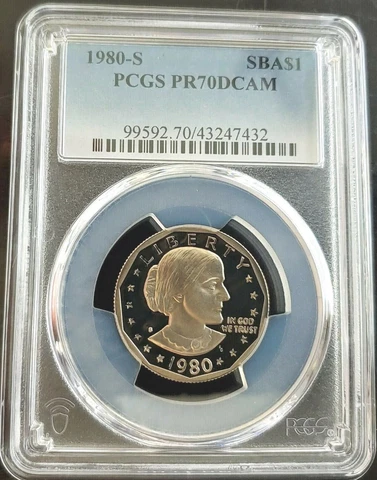 1980 S Susan B Anthony SBA Dollar PROOF pr pf pr70 pf70 deep cameo PCGS PR70DCAM Cover