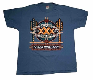 Vintage Super Bowl XXX T-Shirt blau aztekisch Gr. XL 90er 1995 NFL - Bild 1 von 6