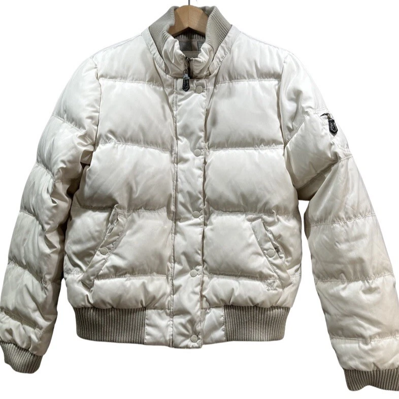 AMERICAN EAGLE AEO женщин перо вниз с белой молнии пуховик куртка зимнее пальто L - Изображение 1 из 4