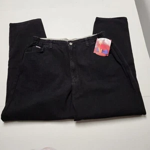Riders By Lee Misses Womens Jeans Size 18M Black Elastic Sides - Picture 1 of 8
