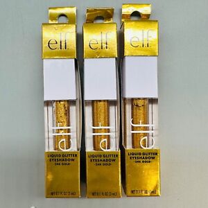 e.l.f Liquid Glitter Eyeshadow 24K Gold 83441 3PACK x 0.1oz