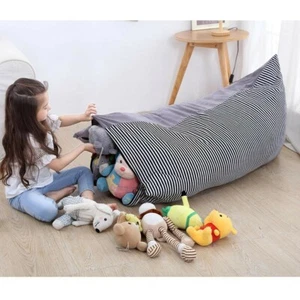 Kids Extra Large Storage Bean Bag Stuffed Animal Plush Toy Soft Pouch Chair 1x - Picture 1 of 5