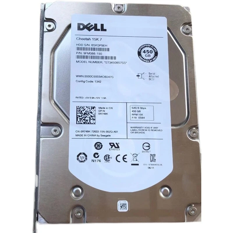 R749K Dell 450GB 15K 3.5 6G SAS HDD Hard Drive 0R749K ST3450857SS - Image 1 of 1