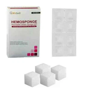 DENTAL HEMOSPONGE ABSORBABLE GELATIN STERILE SPONGE #10x10x10mm 32pcs PACK - Picture 1 of 3