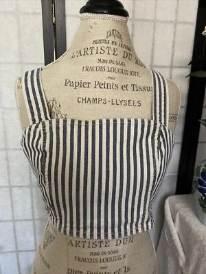 ZARA Join Life NWT Striped Ticking Denim Bra Top Sexy JR Wom M (NO OFFERS) - Image 1 of 4