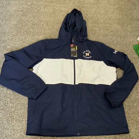 Under Armour Navy Midshipmen Full-Zip Jacket Blue/White Men’s Size: Large NWT Cover