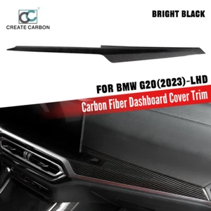 1pcs Dry Carbon Fiber Dashboard Panel Trim Cover Fit For BMW G20 2023 (LHD) - Picture 1 of 8