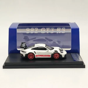 SW 1:64 Porsche 992 GT3 RS Racing Sports White Diecast Models Car Collection - Picture 1 of 7