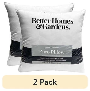 (2 pack) Better Homes and Gardens Euro Pillow Insert, 26"x26" - Picture 1 of 7
