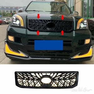For Toyota Prado FJ/LC120 2003-09 Glossy Black ABS Front Bumper Grille TRD Style - Picture 1 of 6