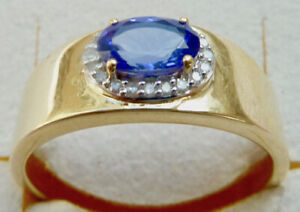 Harry Ivens IV Ring Gelbgold 375 Tansanit AAAA+ und Diamanten ca. 0,84 ct.