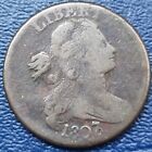 1807/6 Draped Bust Large Cent 1c Early Copper Coin 1807 over 6 VG+ Detail #71326