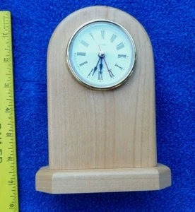Blonde Wood Table Clock battery powered 6 1/2 inches tall - Picture 1 of 4