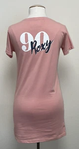 ROXY Girls Pink “90 Rosette” Short Sleeve Graphic Tee Shirt Dress Size 10 M - Picture 1 of 11