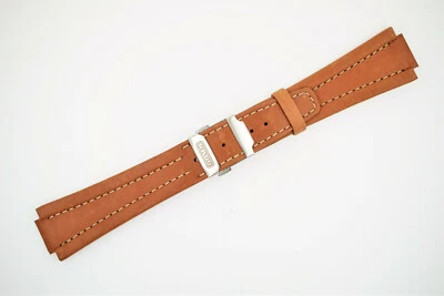 RADO NOS Vintage Watch Strap & Clasp 1001 22.3mm Brown Leather (SO598) - Image 1 of 4