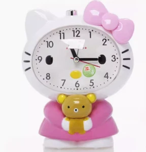 Hello Kitty Alarm Clock Bedroom Night Light Kids Gift Cute Birthday - Picture 1 of 3