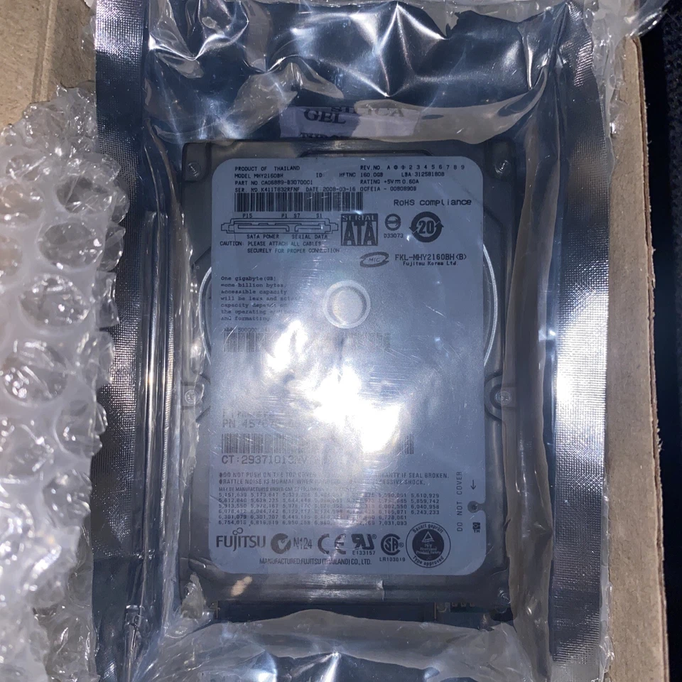 HP 457670-001 160GB 2.5" SATA HARD DRIVE 8710P LAPTOP FUJITSU MHY2160BH - Image 1 of 1