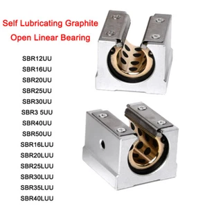 SBR12UU/LUU-SBR50UU/LUU Self Lubricating Graphite Linear Ball Bearing Block CNC - Picture 1 of 7