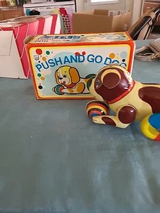 VTG. METAL PUSH DOG TOY - Picture 1 of 14