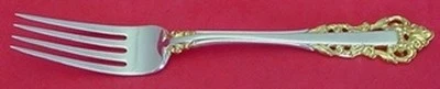 Nuevo tenedor de cena Medici dorado de Gorham de plata esterlina 8" Foto 1 de 2
