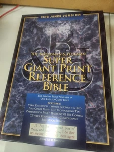 KJV Super Giant Print Reference Bible, Black Bonded Leather King James - Picture 1 of 10