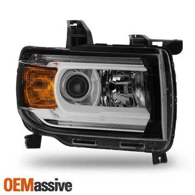 Faro de pasajero cromado proyector GMC Canyon 2015-2022 con tubo LED DRL Foto 1 de 4