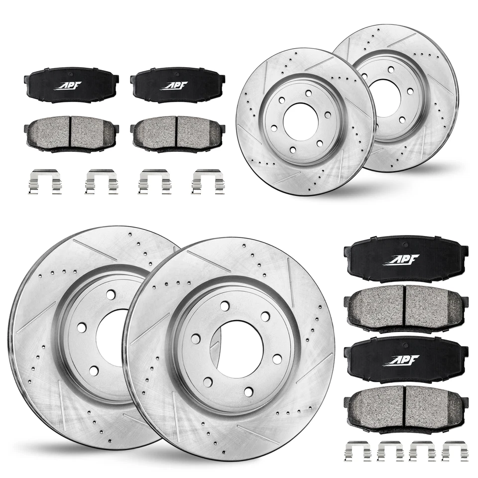 For INFINITI QX80 (14-20), Nissan Armada (17-22) Full Brake Kit F&R Rotors+Pads Foto 1 de 4