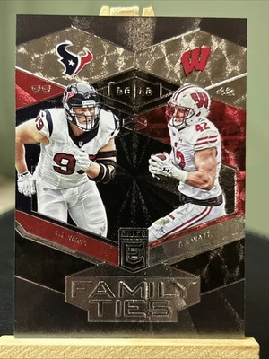 2017 Donruss Elite Family Ties T.J. Watt RC & J.J. Watt /299 - Image 1 of 2