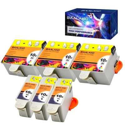 Compatible Kodak Ink Cartridges 10B and 10C (3 Black, 3 Color) ESP 3250 Ink U... - Image 1 of 4