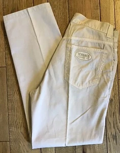 Vintage VERSACE Classic V2 Light Gray Chinos 32 X 29.5 Men 5 Pocket Jeans Pants - Picture 1 of 10