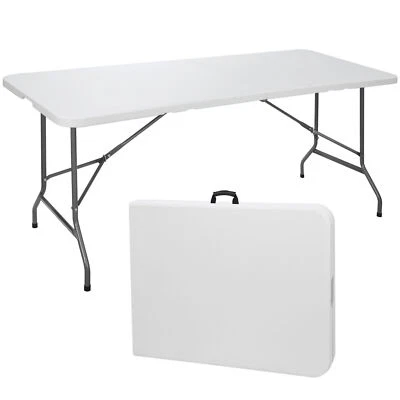 Folding Table 6FT Portable Plastic Picnic Table for Dining Party w/Carry Handle - Image 1 of 4