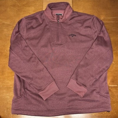 Suéter Callaway Para Hombre 2XL Rojo Pullover 1/4 Cremallera Manga Larga Golf. Active Foto 1 de 4