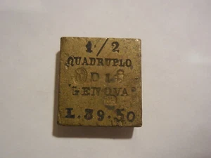 peso monetale 1/2 quadruplo di Genova 12,6 grammi - Picture 1 of 2
