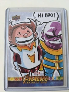2018 Upper Deck Marvel Infinity War 1/1 Thanos Sketch By Shea Zubair - Bild 1 von 2