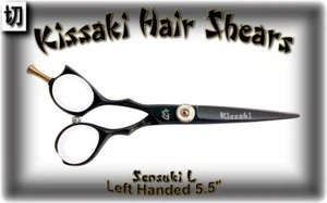 Kissaki Pro Left Handed 5.5" Sensuki L Black W Hair Cutting Scissors Shears - Picture 1 of 3