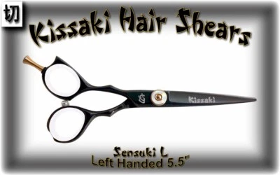 Kissaki Pro Left Handed 5.5" Sensuki L Black W Hair Cutting Scissors Shears - Image 1 of 3