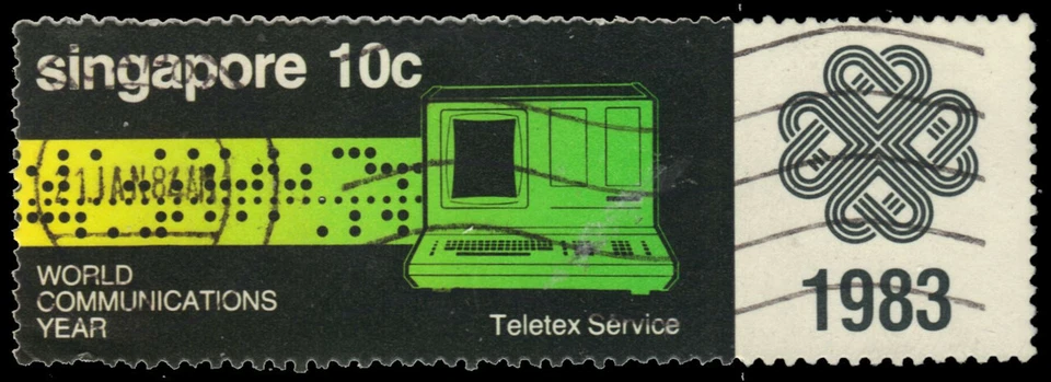 SINGAPORE 430 (SG463) - World Communications Year "Telex Services" (pf94480) - Image 1 of 1