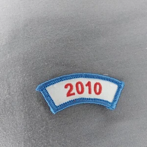 2010 Red White Blue Ribbon Rocker 2 1/4" Iron On Patch - Picture 1 of 2