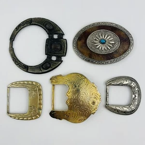 Vintage Metal Lot of 5 Belt Buckles for Repurpose, Reuse or Mixed Media Art - Picture 1 of 12