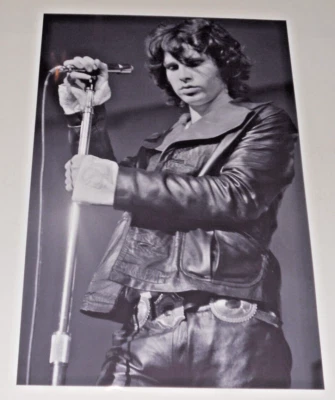 Large Jim Morrison The Doors on Stage in Leather 1968 with Mic Poster 19"x13" - Image 1 of 3