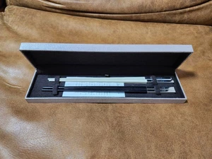 Christofle Uni Chopsticks Black White Pair Set of 2 Silver Coating w/Box Unused - Picture 1 of 5