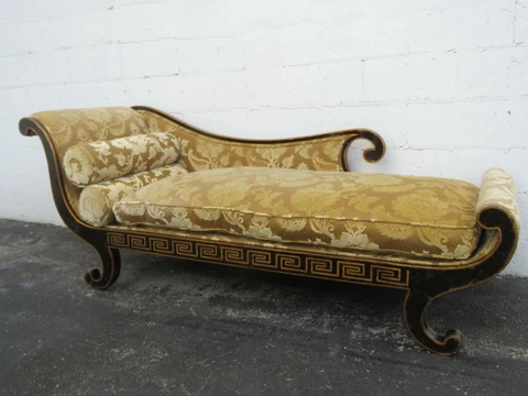 Hollywood Regency Extra Long Fainting Couch Chaise Lounge 2897 Cover