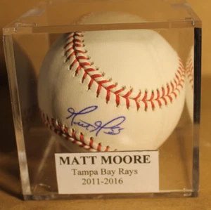 MOORE, MATT 2011-2018 TAMPA BAY RAYS BASEBALL FIRMATO (MLB AUTHENTI) - Foto 1 di 2