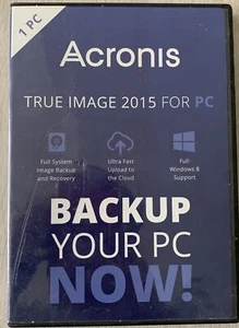 Acronis True Image 2015 For 1 Computer PC Backup Recovery Software w/ Disc, SN - Picture 1 of 4