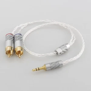 Amplificadores de cable auxiliar de audio HIFI estéreo de 3,5 mm enchapados en plata OFC para el hogar - Imagen 1 de 6