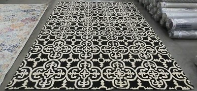 Alfombra Roscas Sueltas NEGRO/MARFIL 8' X 10', Precio Reducido 1172626250 CAM133E-8 Foto 1 de 4