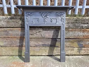 Arts and Crafts cast iron fireplace mantel surround antique fireplace CAST IRON - Picture 1 of 15