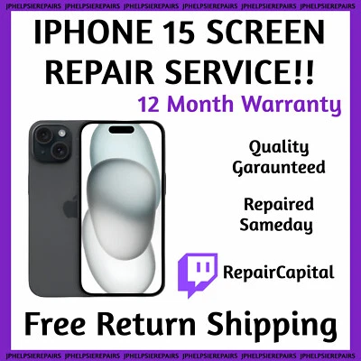 Apple iPhone 15 FULL SCREEN LCD AND GLASS Replacement Repair Service ! - Image 1 of 2