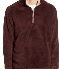 New True Grit Men's Pebble Pile 1/4 Zip Pullover Vintage Wine Maroon Small