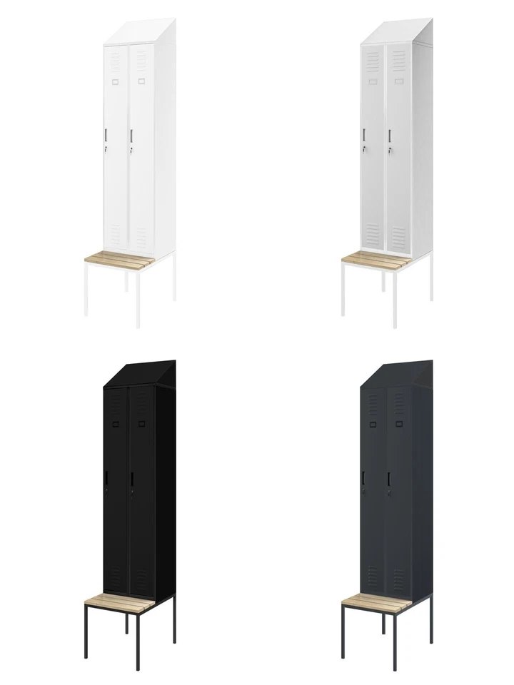 Spind Umkleidespind Umkleideschrank Spindschrank Schließfachschrank mit Bank - Bild 1 von 1